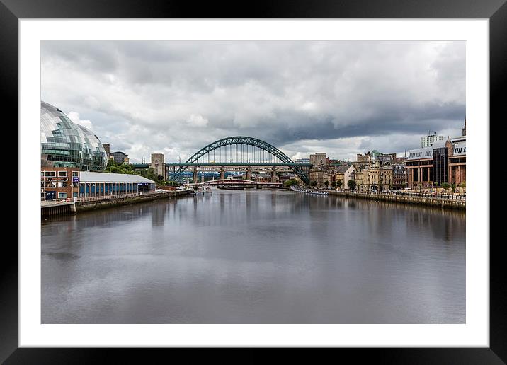 Newcastle and Gateshead quays Framed Mounted Print by Gary Finnigan
