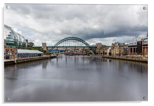 Newcastle and Gateshead quays Acrylic by Gary Finnigan