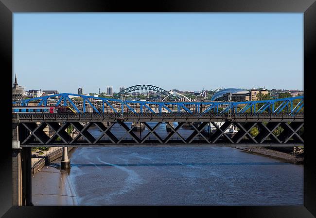 Bridges of Newcastle on Tyne Framed Print by Gary Finnigan