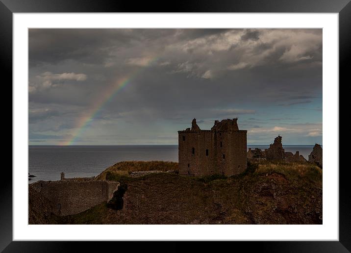 Dunnottar Castle Rainbow Framed Mounted Print by Thomas Schaeffer