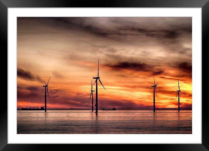 Wind Powered Sunrise Framed Mounted Print by Darren Allen