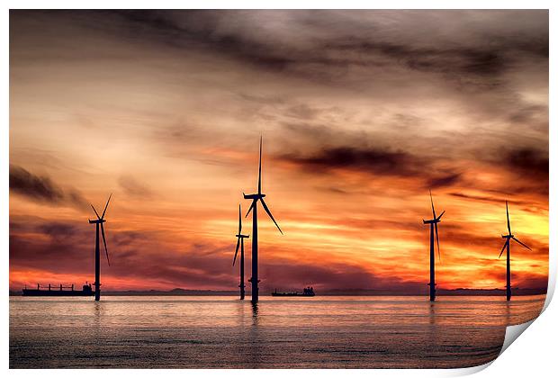 Wind Powered Sunrise Print by Darren Allen
