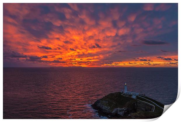 South Stack Sunset Print by Gary Finnigan