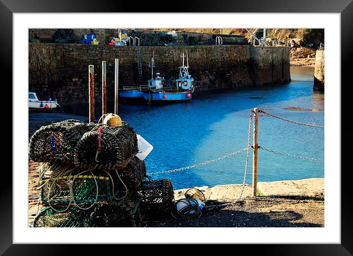 Low Tide at Crail Harbour Framed Mounted Print by Kenny McNab