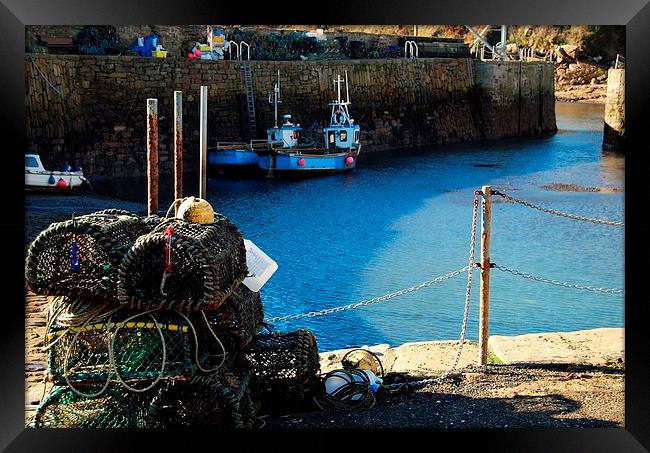 Low Tide at Crail Harbour Framed Print by Kenny McNab