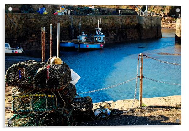 Low Tide at Crail Harbour Acrylic by Kenny McNab