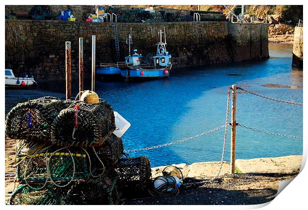 Low Tide at Crail Harbour Print by Kenny McNab