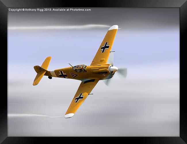 Messerschmitt 109 Framed Print by Anthony Rigg