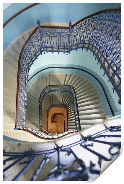 stairway, Budapest Print by ira de reuver