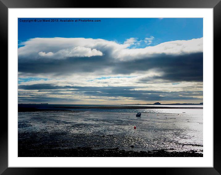 Holy Island bay Framed Mounted Print by Liz Ward