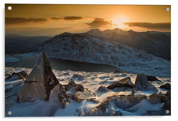 Moelwyn sunset Acrylic by Rory Trappe
