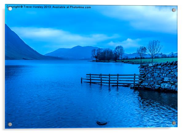 Early Morning at Buttermere Acrylic by Trevor Kersley RIP
