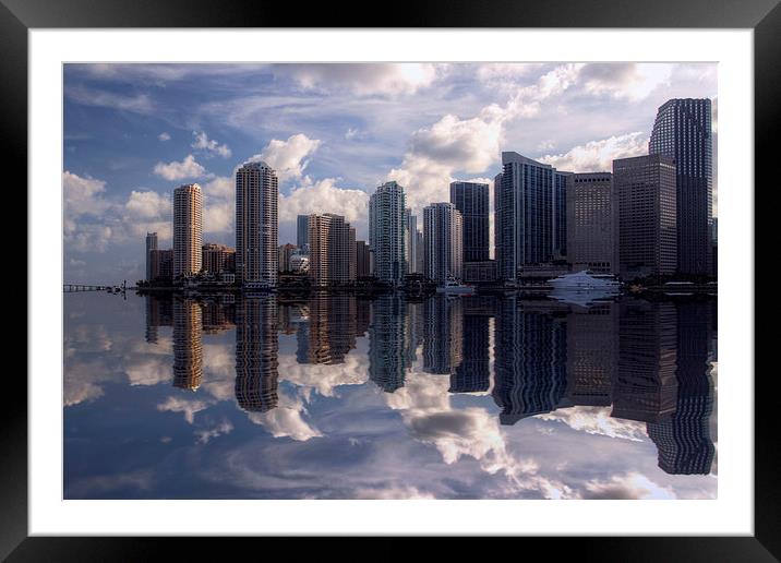 Miami Skyline Framed Mounted Print by Robert Pettitt