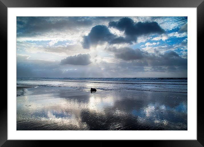 Amroth beach sunrise 3 Framed Mounted Print by Simon West