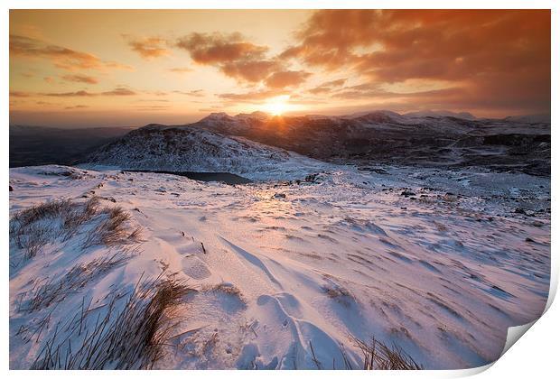 Snowdonia sunset Print by Rory Trappe
