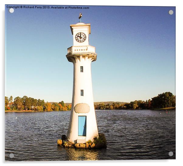 Roath Park Lighthouse Acrylic by Richard Parry
