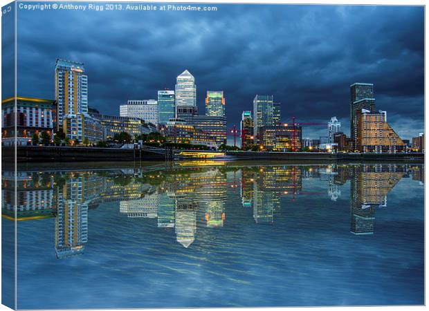 Docklands London Canvas Print by Anthony Rigg