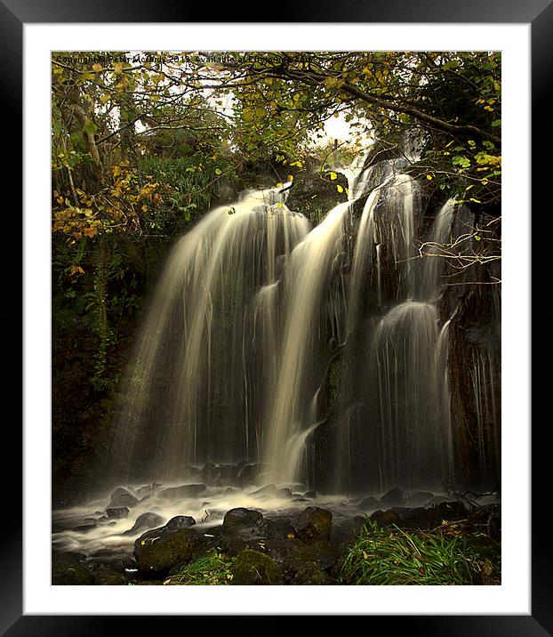 Waterfall in the Autumn Framed Mounted Print by Peter Mclardy