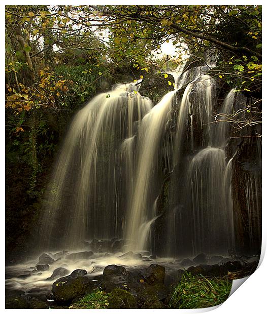 Waterfall in the Autumn Print by Peter Mclardy