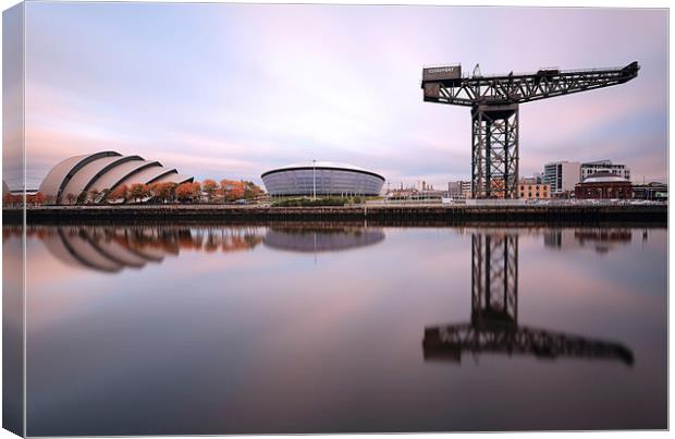 Clyde waterfront reflections Canvas Print by Grant Glendinning