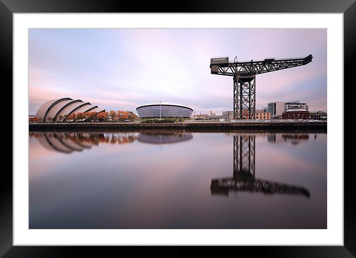Clyde waterfront reflections Framed Mounted Print by Grant Glendinning