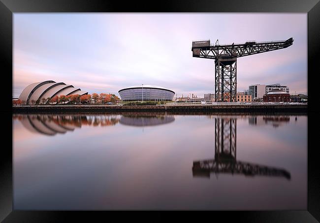 Clyde waterfront reflections Framed Print by Grant Glendinning