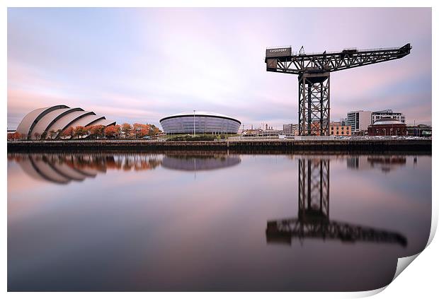 Clyde waterfront reflections Print by Grant Glendinning
