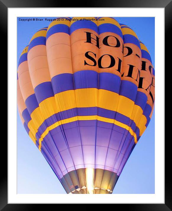 Flaming Hot Air Balloon Framed Mounted Print by Brian  Raggatt