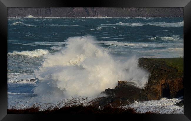 Storm ,Dingle Peninsula Framed Print by barbara walsh