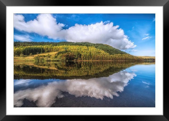 Autumn Reflections Geirionydd Lake  Framed Mounted Print by Adrian Evans