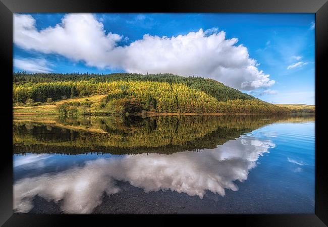 Autumn Reflections Geirionydd Lake  Framed Print by Adrian Evans