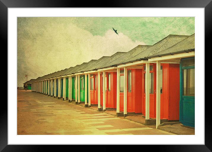Lincolnshire Beach Huts Framed Mounted Print by Lesley Mohamad