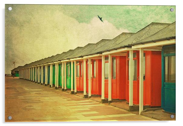 Lincolnshire Beach Huts Acrylic by Lesley Mohamad