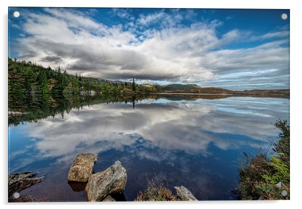 Bodgynydd Lake Acrylic by Adrian Evans