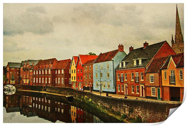Norwich Reflected Print by Lesley Mohamad