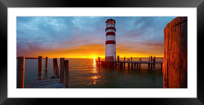 lighthouse podersdorf Framed Mounted Print by Silvio Schoisswohl
