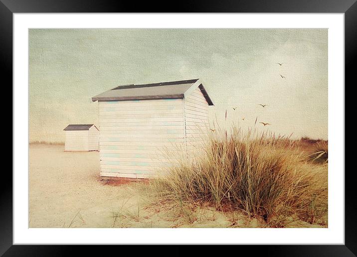 Yarmouth Beach Huts Framed Mounted Print by Lesley Mohamad