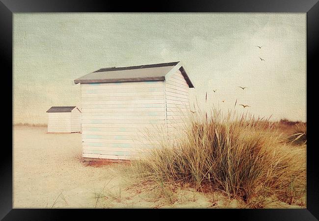 Yarmouth Beach Huts Framed Print by Lesley Mohamad