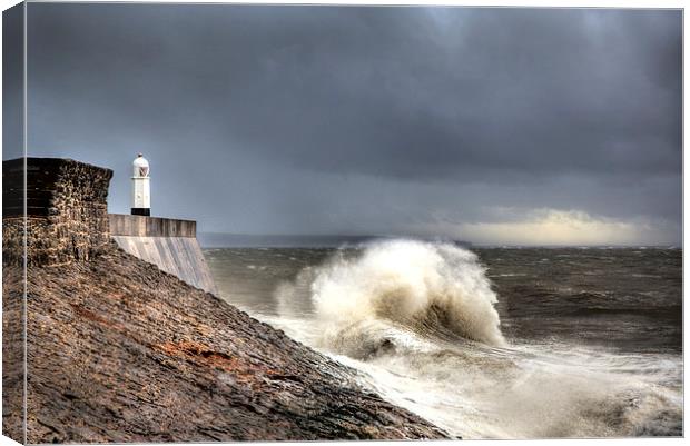Porthcawl Point Storm Canvas Print by Simon West