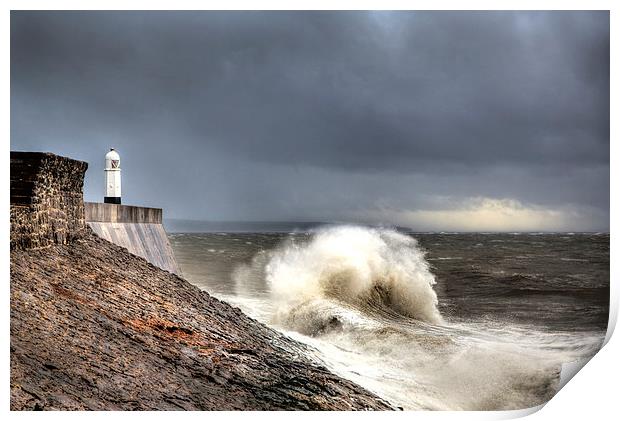 Porthcawl Point Storm Print by Simon West