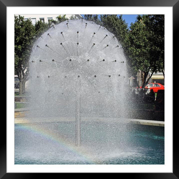 Rainbow in Fountain Framed Mounted Print by Tony Murtagh