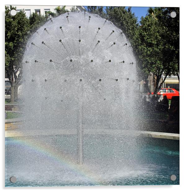 Rainbow in Fountain Acrylic by Tony Murtagh