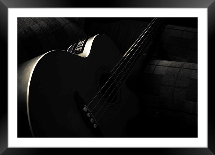 Acoustic Bass Framed Mounted Print by Cristopher  Selga