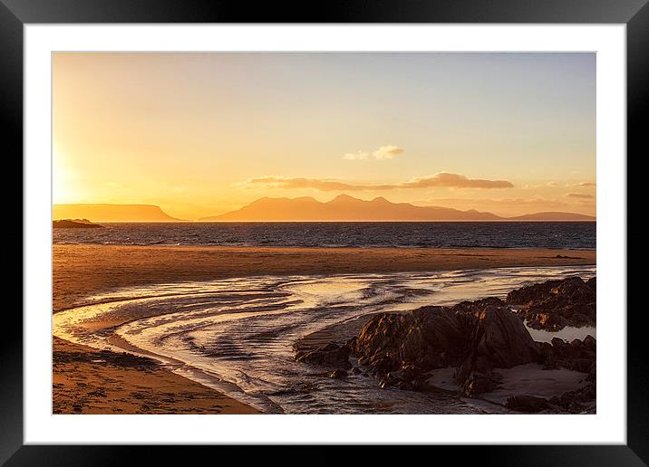 Camusdarach Beach Sunset Scotland Framed Mounted Print by Derek Beattie