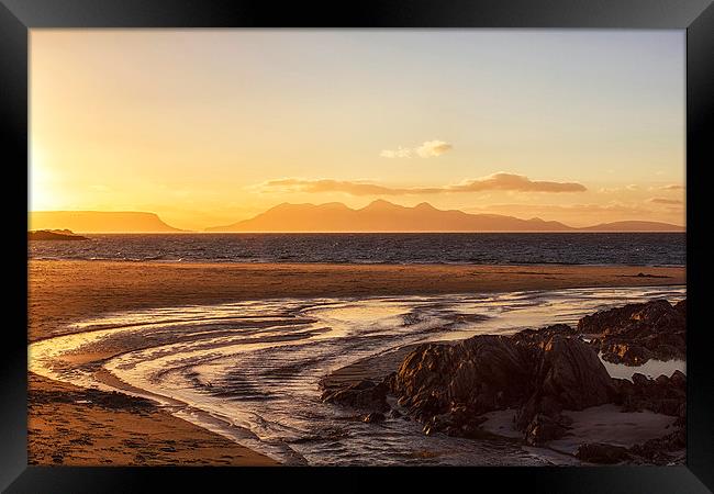Camusdarach Beach Sunset Scotland Framed Print by Derek Beattie