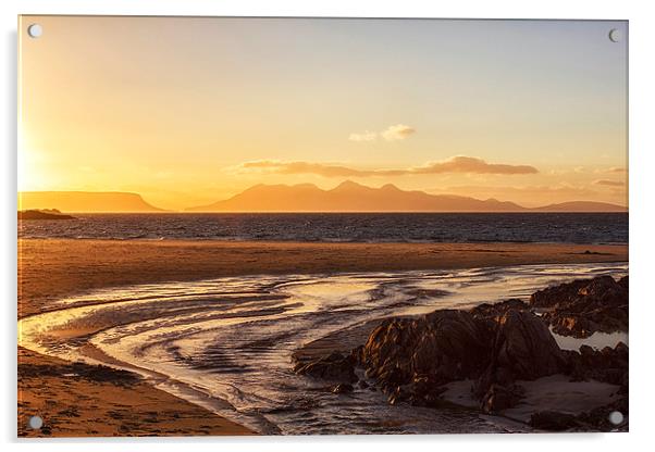 Camusdarach Beach Sunset Scotland Acrylic by Derek Beattie