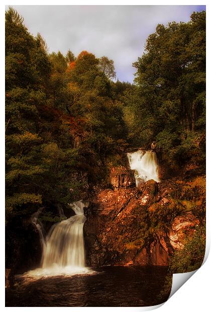 Waterfalls near Loch Arkaig Print by Derek Beattie