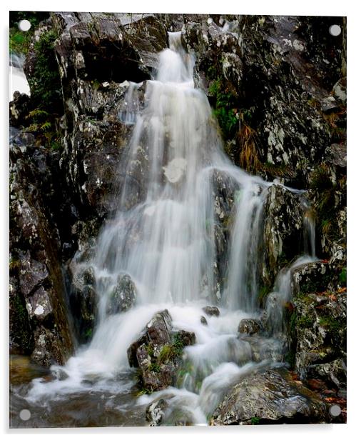 Betws-y-Coed Waterfall Acrylic by Laura Kenny