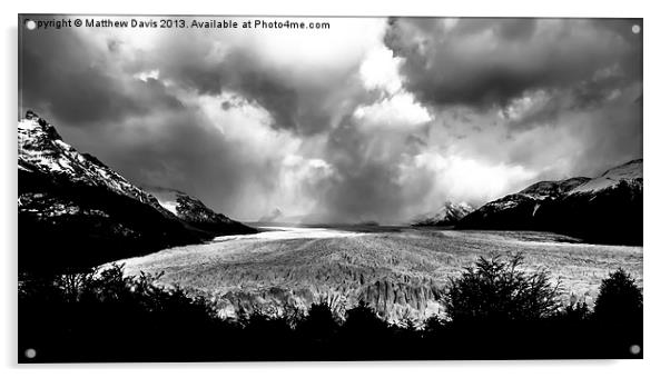 Perito Moreno Glacier B&W Acrylic by Matthew Davis