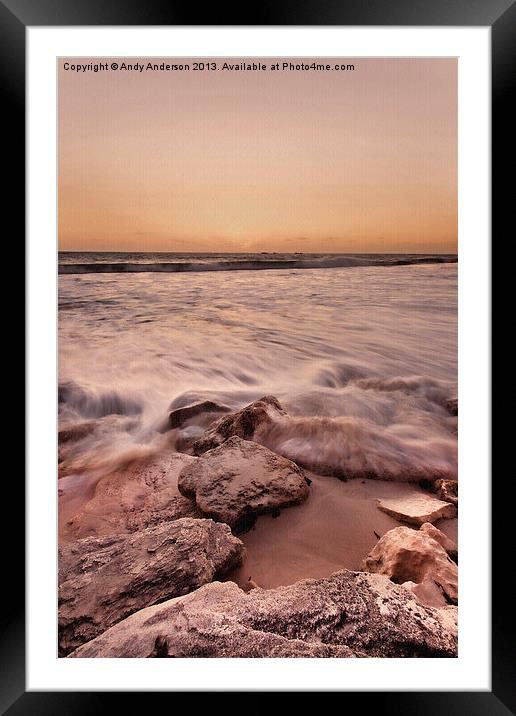 Warm Golden Sunset Framed Mounted Print by Andy Anderson